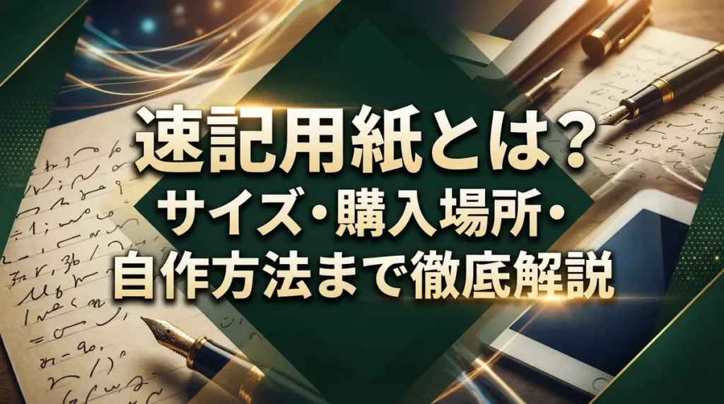 速記用紙とは？サイズ・購入場所・自作方法まで徹底解説