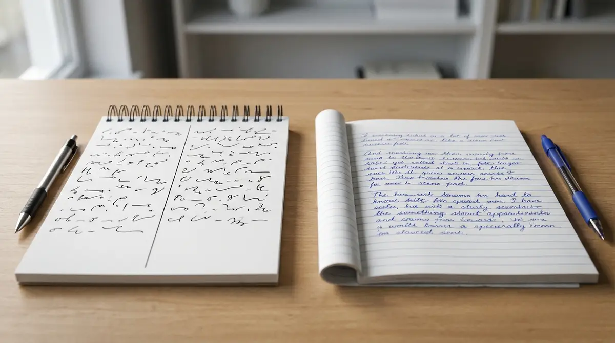 速記用紙と普通のノートの違い