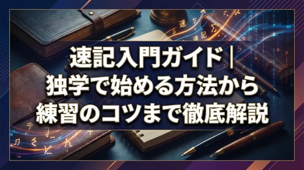 速記入門ガイド｜独学で始める方法から練習のコツまで徹底解説