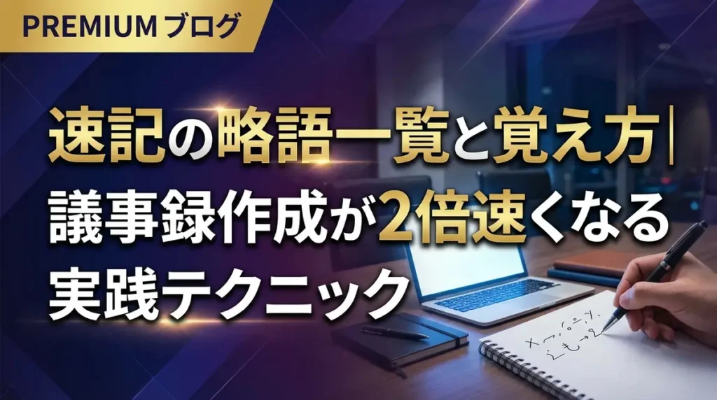 速記の略語一覧と覚え方｜議事録作成が2倍速くなる実践テクニック