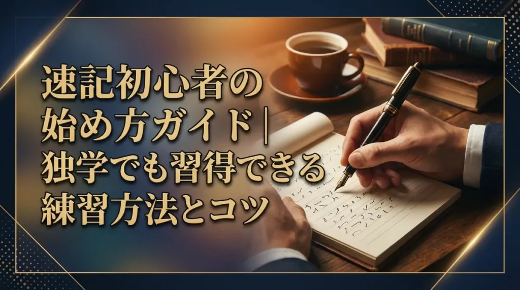 速記初心者の始め方ガイド｜独学でも習得できる練習方法とコツ