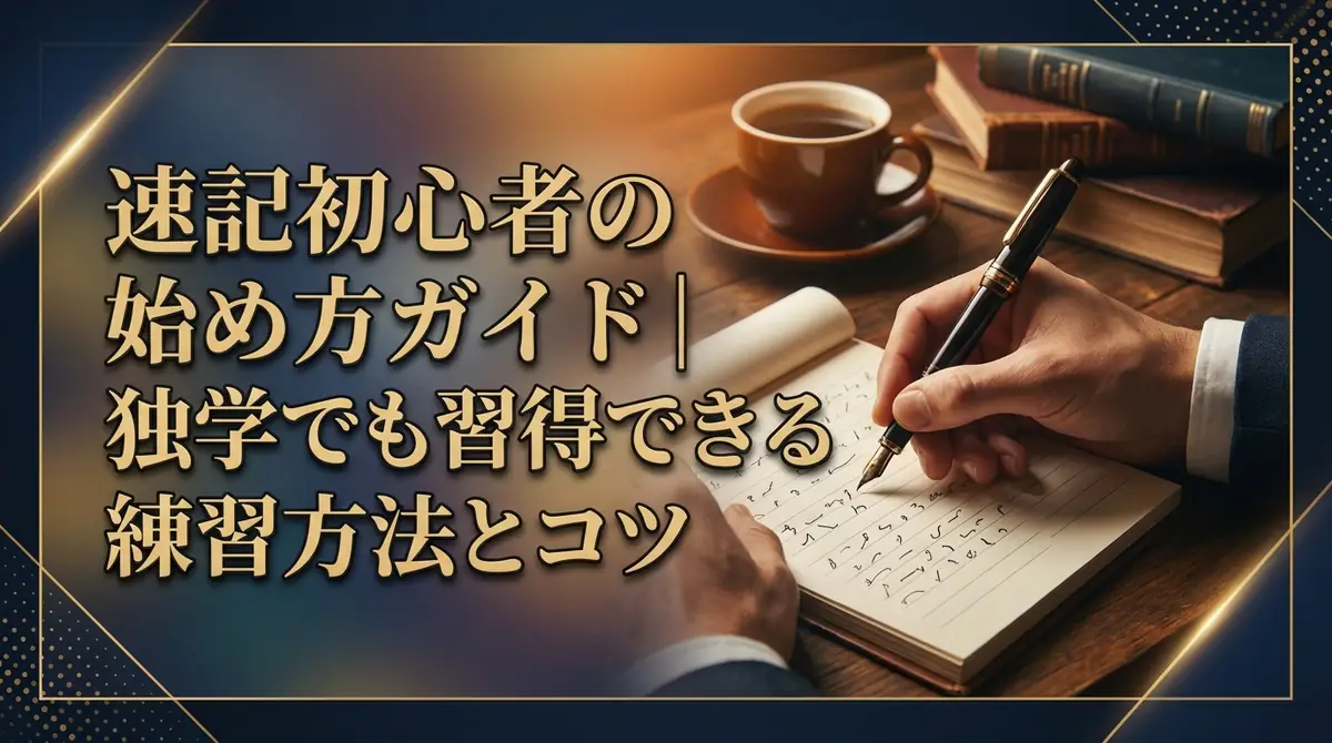 速記初心者の始め方ガイド｜独学でも習得できる練習方法とコツ