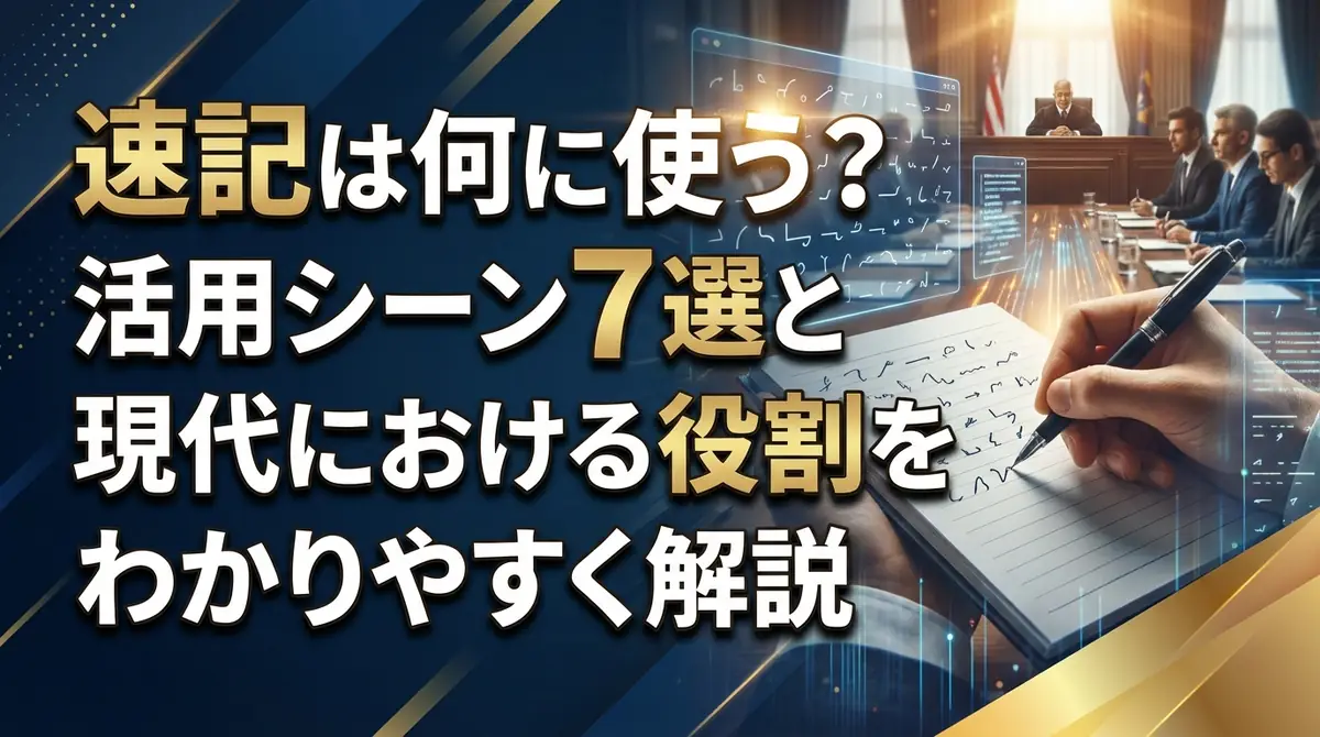 速記は何に使う?活用シーン7選と現代における役割をわかりやすく解説