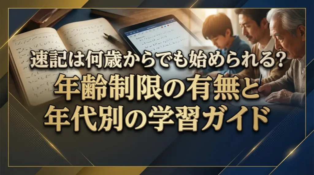 速記は何歳からでも始められる？年齢制限の有無と年代別の学習ガイド