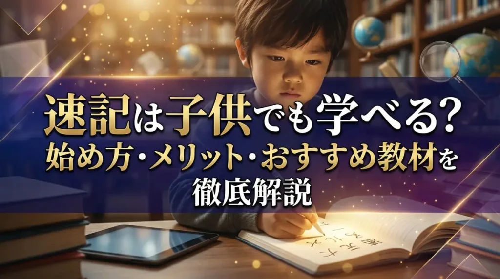 速記は子供でも学べる？始め方・メリット・おすすめ教材を徹底解説