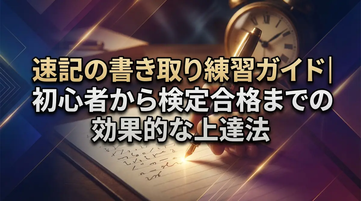 速記の書き取り練習ガイド|初心者から検定合格までの効果的な上達法