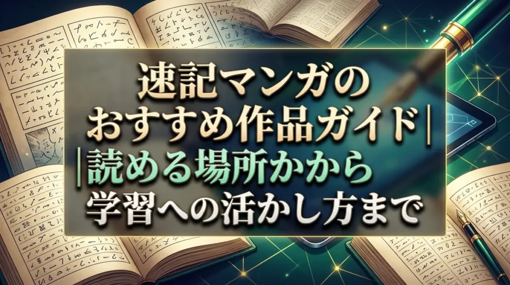 速記マンガのおすすめ作品ガイド｜読める場所から学習への活かし方まで