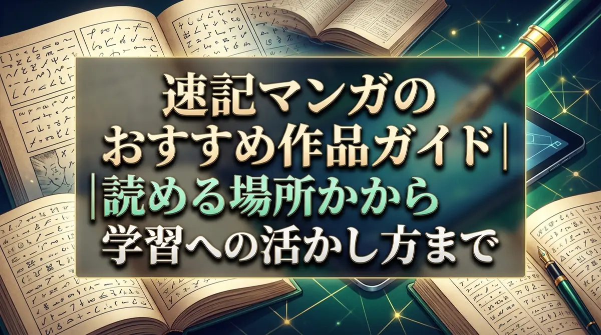 速記マンガのおすすめ作品ガイド｜読める場所から学習への活かし方まで