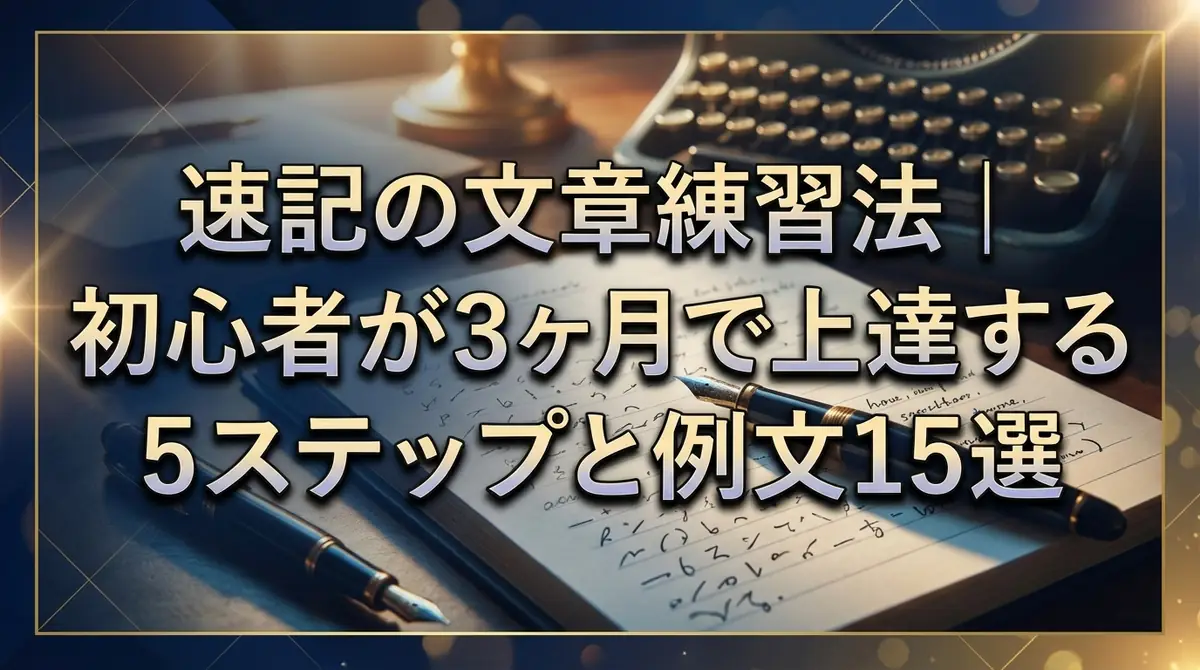 速記の文章練習法|初心者が3ヶ月で上達する5ステップと例文15選