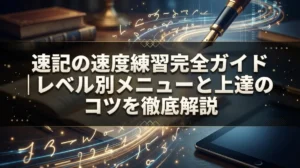 速記の速度練習完全ガイド｜レベル別メニューと上達のコツを徹底解説