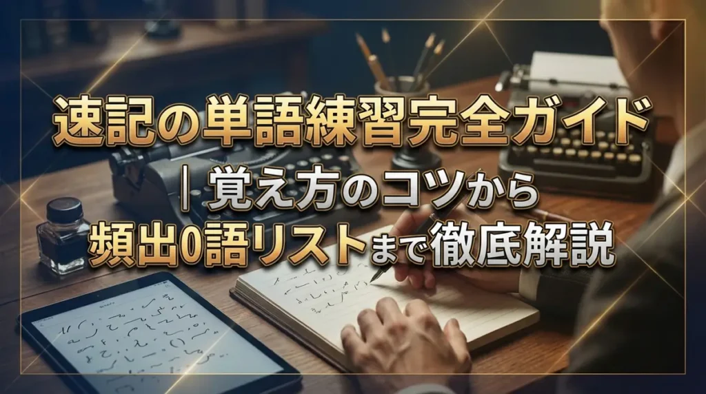 速記の単語練習完全ガイド｜覚え方のコツから頻出50語リストまで徹底解説